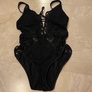 Becca black lace swimsuit